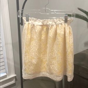 Small white and yellow lace skirt-NOBLE U